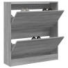 Armoire à chaussures sonoma gris 80x21x87,5cm bois d'ingénierie 