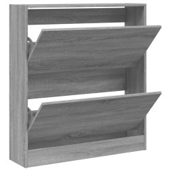 Armoire à chaussures sonoma gris 80x21x87,5cm bois d'ingénierie 
