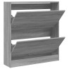 Armoire à chaussures sonoma gris 80x21x87,5cm bois d'ingénierie 