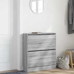 Armoire à chaussures sonoma gris 80x21x87,5cm bois d'ingénierie 