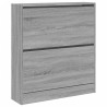 Armoire à chaussures sonoma gris 80x21x87,5cm bois d'ingénierie 