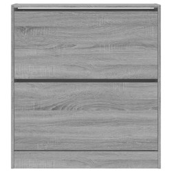 Armoire à chaussures sonoma gris 80x21x87,5cm bois d'ingénierie 
