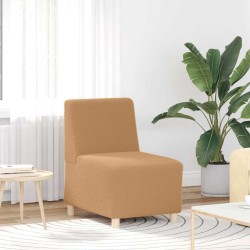 Fauteuil beige 55 cm tissu imitation laine bouclée 