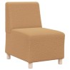 Fauteuil beige 55 cm tissu imitation laine bouclée 