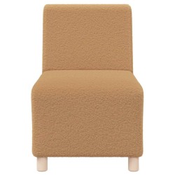 Fauteuil beige 55 cm tissu imitation laine bouclée 