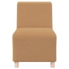 Fauteuil beige 55 cm tissu imitation laine bouclée 