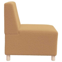 Fauteuil beige 55 cm tissu imitation laine bouclée 