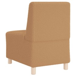Fauteuil beige 55 cm tissu imitation laine bouclée 