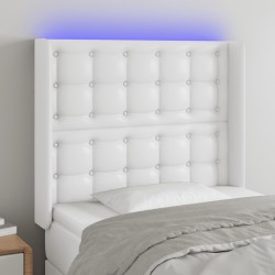 Tête de lit à LED Blanc 83x16x118/128 cm Similicuir 