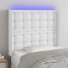 Tête de lit à LED Blanc 83x16x118/128 cm Similicuir 
