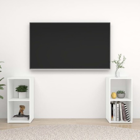 Meubles TV 2 pcs Blanc 72x35x36,5 cm Bois d'ingénierie 