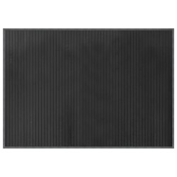 Tapis rectangulaire gris 70x100 cm bambou 
