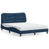 Lit avec matelas bleu 120x200 cm tissu 