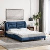 Lit avec matelas bleu 120x200 cm tissu 