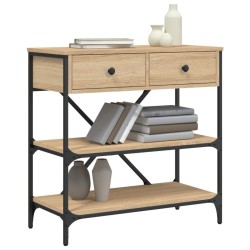 Table console chêne sonoma 75x34,5x75 cm bois d'ingénierie 