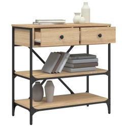 Table console chêne sonoma 75x34,5x75 cm bois d'ingénierie 