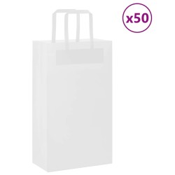 Sacs en papier 50 pcs avec poignées blanc 21x11x36 cm 
