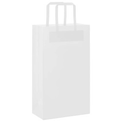 Sacs en papier 50 pcs avec poignées blanc 21x11x36 cm 