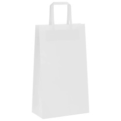 Sacs en papier 50 pcs avec poignées blanc 21x11x36 cm 
