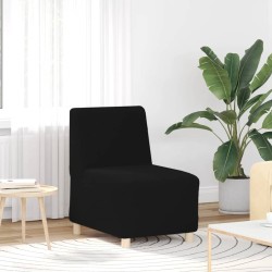 Fauteuil noir 55 cm tissu imitation laine bouclée 