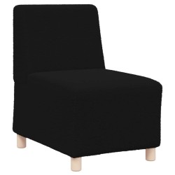 Fauteuil noir 55 cm tissu imitation laine bouclée 