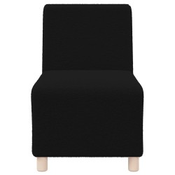 Fauteuil noir 55 cm tissu imitation laine bouclée 