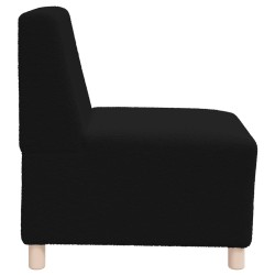 Fauteuil noir 55 cm tissu imitation laine bouclée 