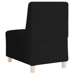 Fauteuil noir 55 cm tissu imitation laine bouclée 