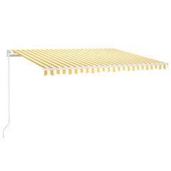 Auvent manuel rétractable 450x350 cm Jaune et blanc 