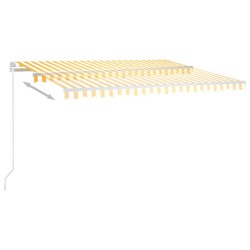 Auvent manuel rétractable 450x350 cm Jaune et blanc 