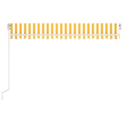 Auvent manuel rétractable 450x350 cm Jaune et blanc 