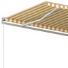 Auvent manuel rétractable 450x350 cm Jaune et blanc 