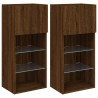 Meubles TV avec lumières LED 2 pcs chêne marron 40,5x30x90 cm 