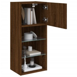 Meubles TV avec lumières LED 2 pcs chêne marron 40,5x30x90 cm 