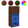 Meubles TV avec lumières LED 2 pcs chêne marron 40,5x30x90 cm 