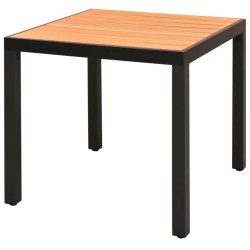 Ensemble à manger de jardin 5pcs PVC résine tressée noir marron 