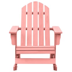 Chaise à bascule de jardin Adirondack bois de sapin massif rose 