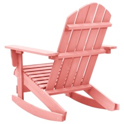Chaise à bascule de jardin Adirondack bois de sapin massif rose 