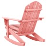 Chaise à bascule de jardin Adirondack bois de sapin massif rose 