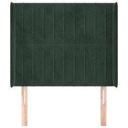 Tête de lit avec oreilles Vert foncé 83x16x118/128 cm Velours 