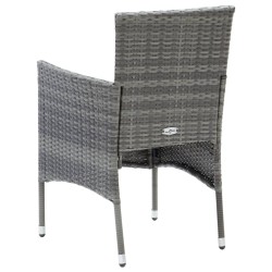 Ensemble à manger de jardin coussins 5pcs Résine tressée Gris 
