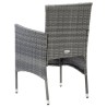 Ensemble à manger de jardin coussins 5pcs Résine tressée Gris 