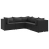 Salon de jardin 5 pcs avec coussins Noir Résine tressée 
