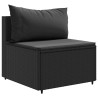 Salon de jardin 5 pcs avec coussins Noir Résine tressée 