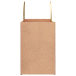 Sacs en papier 50 pcs avec poignées marron 26x17x25 cm 