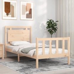 Cadre de lit sans matelas bois de pin massif 