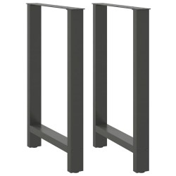 Pieds de table de bar Anthracite 2 pièces 60 x (90-91) cm Acier 