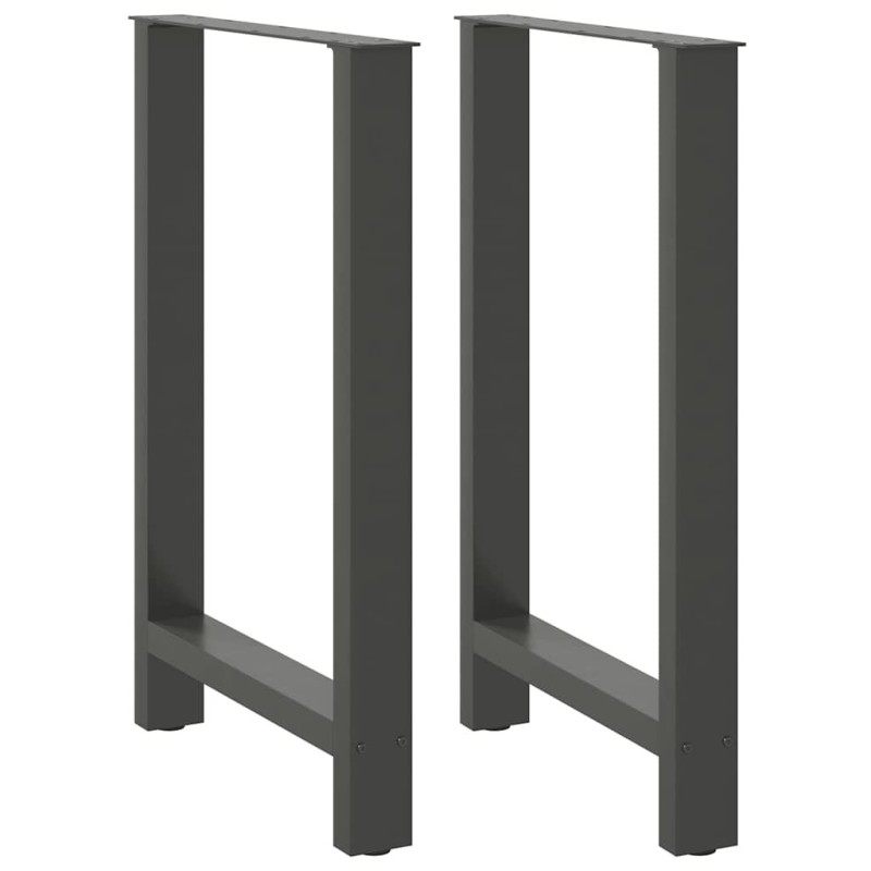Pieds de table de bar Anthracite 2 pièces 60 x (90-91) cm Acier 