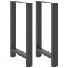 Pieds de table de bar Anthracite 2 pièces 60 x (90-91) cm Acier 