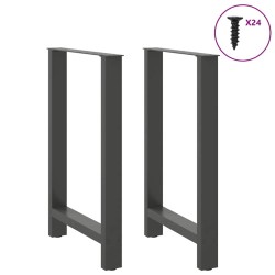 Pieds de table de bar Anthracite 2 pièces 60 x (90-91) cm Acier 
